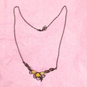 Opal and Gold Accent Statement Necklace